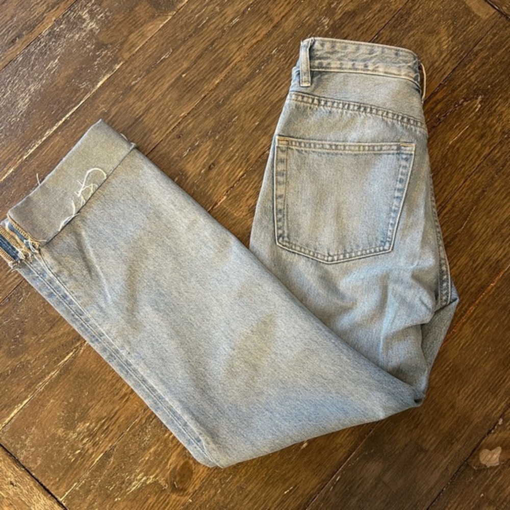 H&M & Denim Jeans Original Straight Fit High Waist Size 27 m/l In GUC